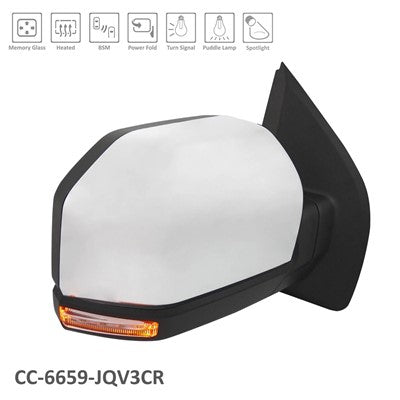 2015 ford f 150 passenger side power door mirror with heated glass with mirror memory with turn signal arswmfo1321529