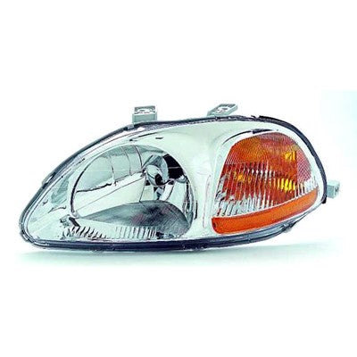 1996 honda civic front driver side replacement headlight assembly lens and housing arswlho2502110v