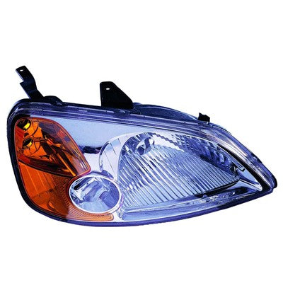 2002 honda civic front passenger side replacement headlight lens and housing arswlho2503116c