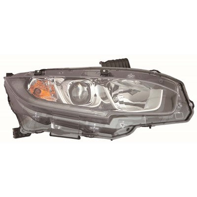 2017 honda civic front passenger side replacement halogen headlight assembly arswlho2503173c