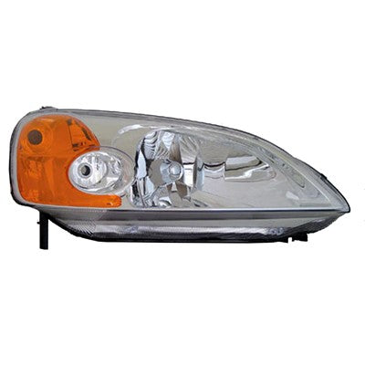 2003 honda civic front passenger side replacement headlight lens and housing arswlho2519102v