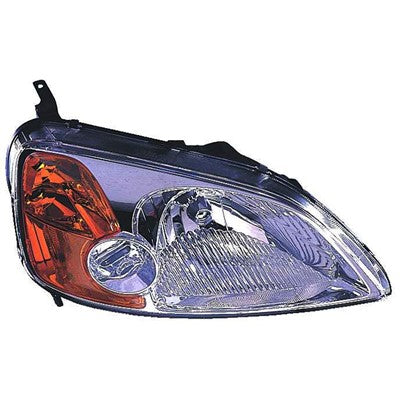 2001 honda civic front passenger side replacement headlight lens and housing arswlho2519102c