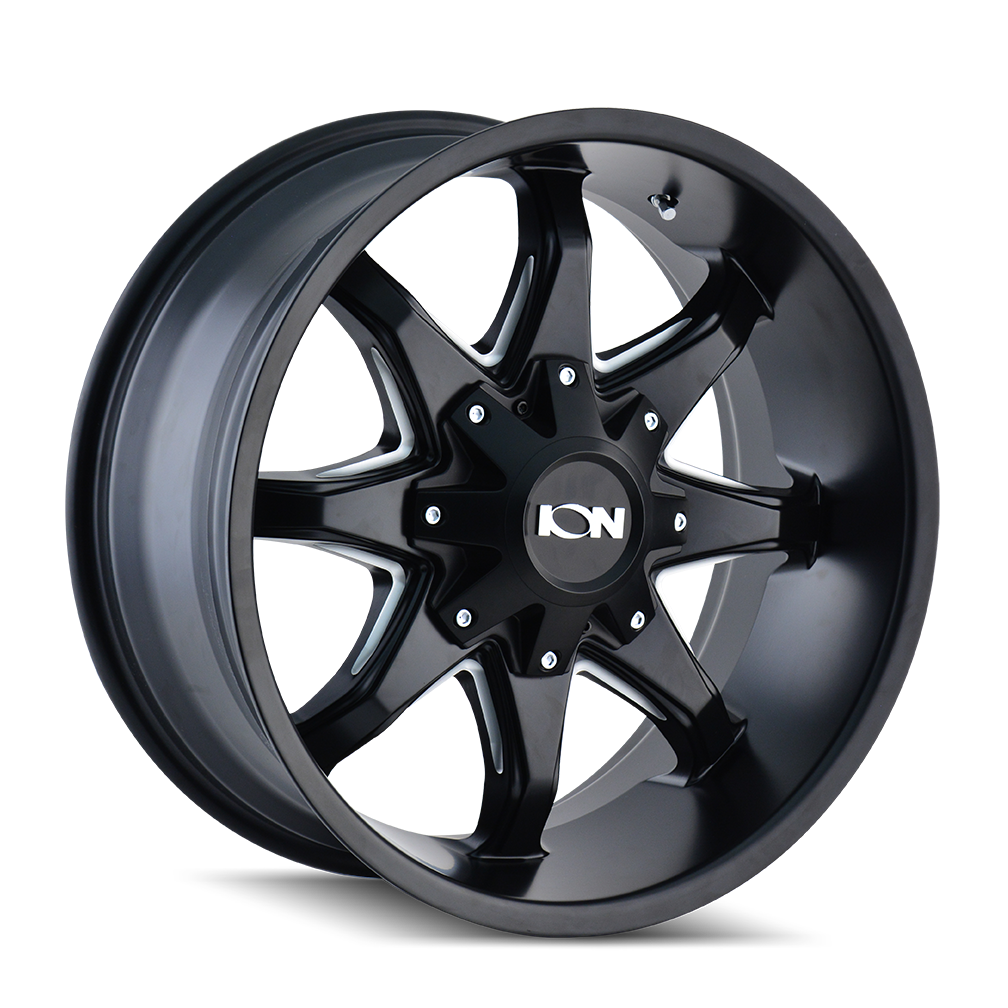 Ion 20"x12" Non-Chrome Satin Black/Milled Spokes Custom Wheel ARSWCW1812237M