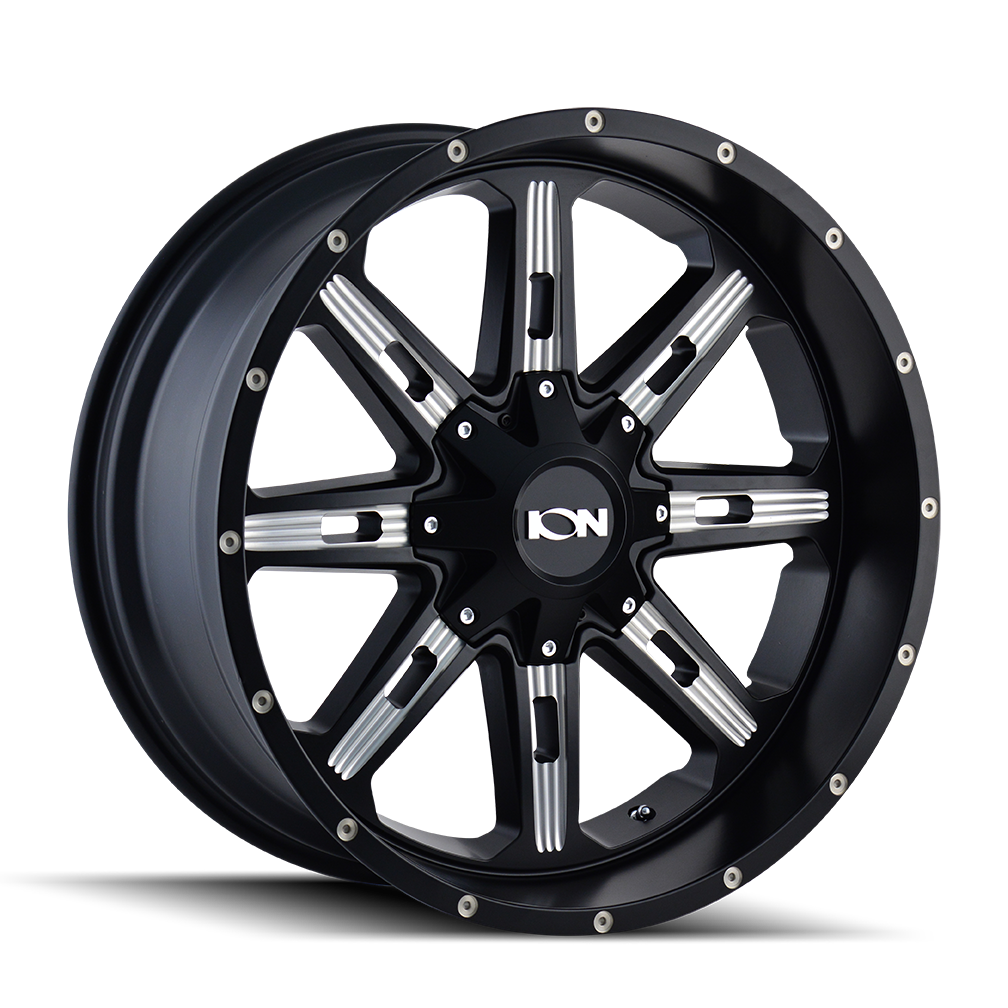 Ion 20"x10" Non-Chrome Satin Black/Milled Spokes Custom Wheel ARSWCW1842152M