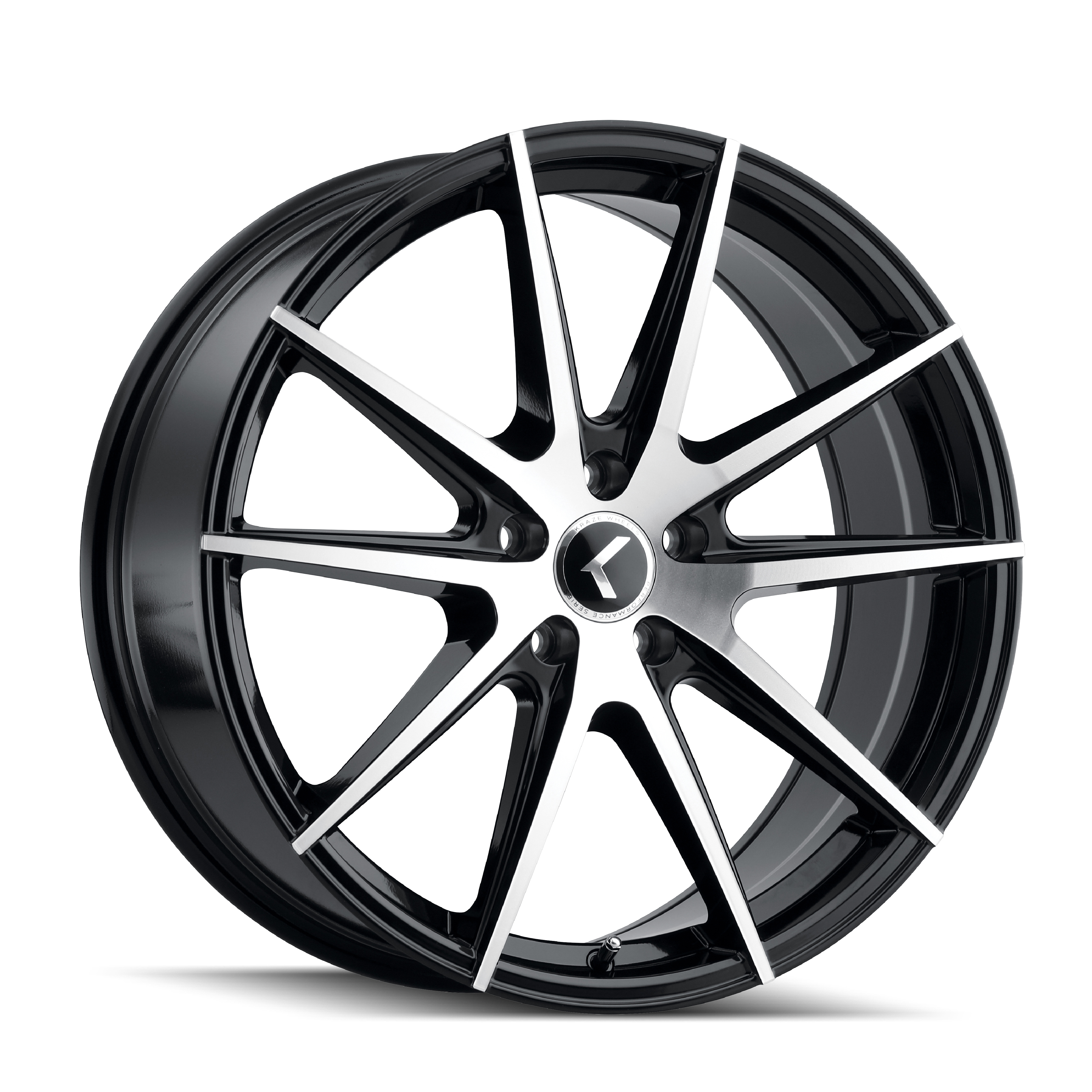 Kraze 20"x8.5" Non-Chrome Black/Machined Custom Wheel ARSWCWKR1932812BM38