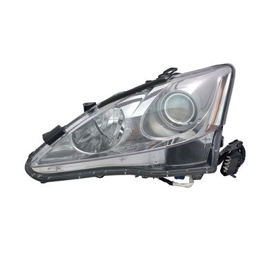 2013 lexus is250 front driver side replacement halogen headlight lens and housing arswllx2518131c