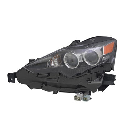 2014 lexus is350 front driver side replacement led headlight lens and housing arswllx2518141c