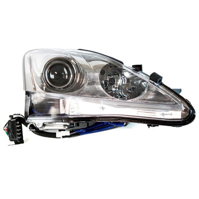 2010 lexus is350 front passenger side replacement headlight lens and housing arswllx2519124c