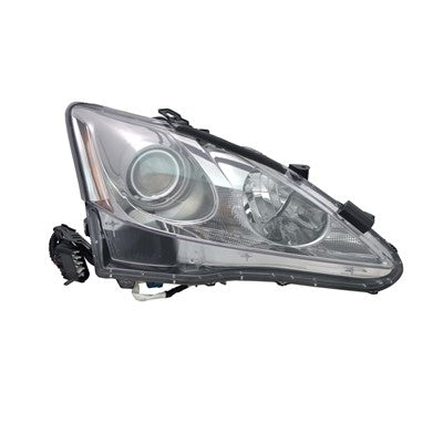 2013 lexus is250c front passenger side replacement halogen headlight lens and housing arswllx2519131c