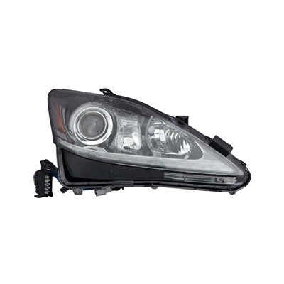 2012 lexus is350 front passenger side replacement hid headlight lens and housing arswllx2519134c