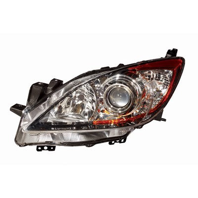 2013 mazda 3 front driver side replacement halogen headlight lens and housing arswlma2518130c