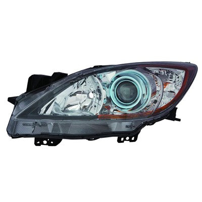 2013 mazda 3 front driver side replacement halogen headlight lens and housing arswlma2518143c