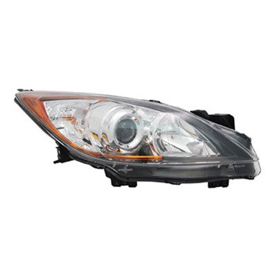 2012 mazda 3 front passenger side replacement halogen headlight lens and housing arswlma2519130