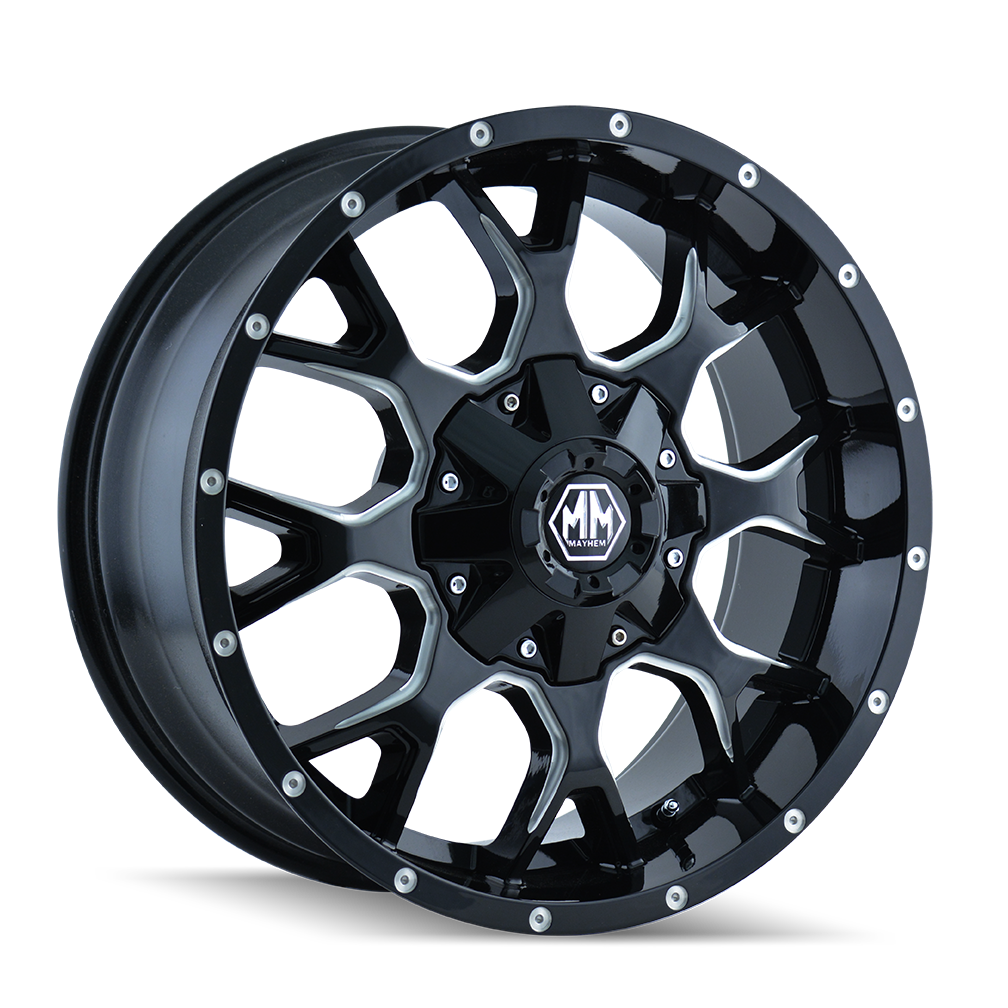 Mayhem 20"x10" Non-Chrome Black w/Milled Spokes Custom Wheel ARSWCW80152137M