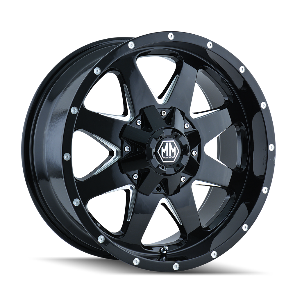 Mayhem 20"x9" Non-Chrome Black w/Milled Spokes Custom Wheel ARSWCW80402937B