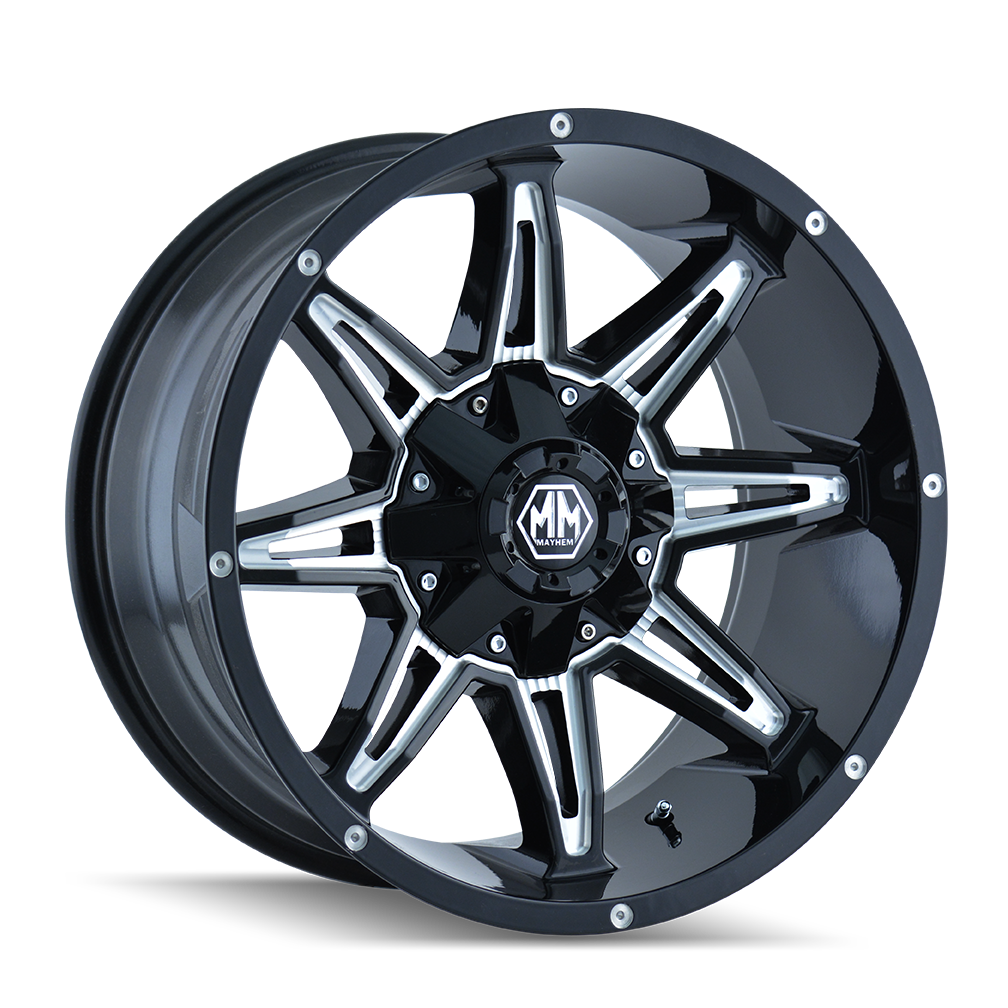 Mayhem 20"x10" Non-Chrome Black w/Milled Spokes Custom Wheel ARSWCW80902152M