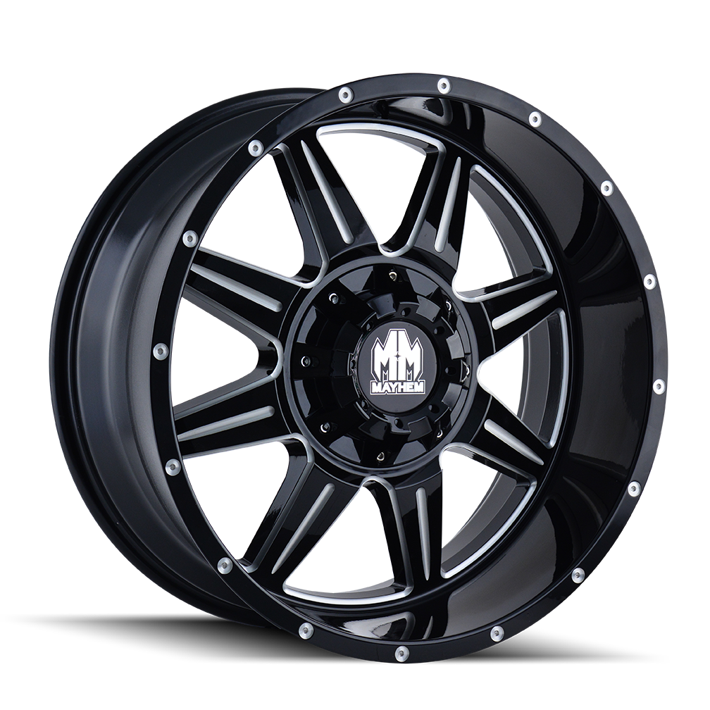 Mayhem 20"x10" Non-Chrome Black w/Milled Spokes Custom Wheel ARSWCW81002137M