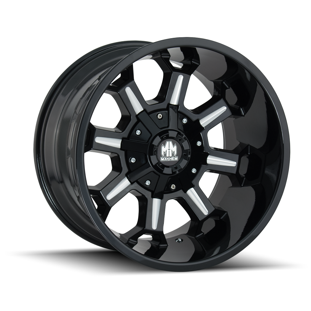 Mayhem 20"x10" Non-Chrome Black w/Milled Spokes Custom Wheel ARSWCW81052137M