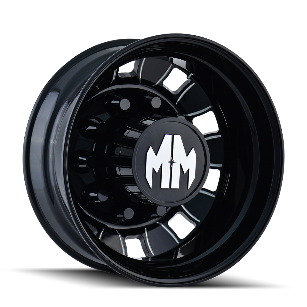 Mayhem 22.5"x8.25" Non-Chrome Rear Black/Milled Spokes Custom Wheel ARSWCW8180225810BMR