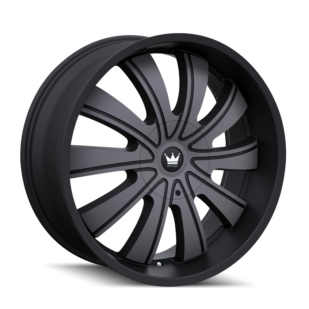 Mazzi 22"x9.5" Non-Chrome Matte Black w/Dark Tint Custom Wheel ARSWCW37422937TM