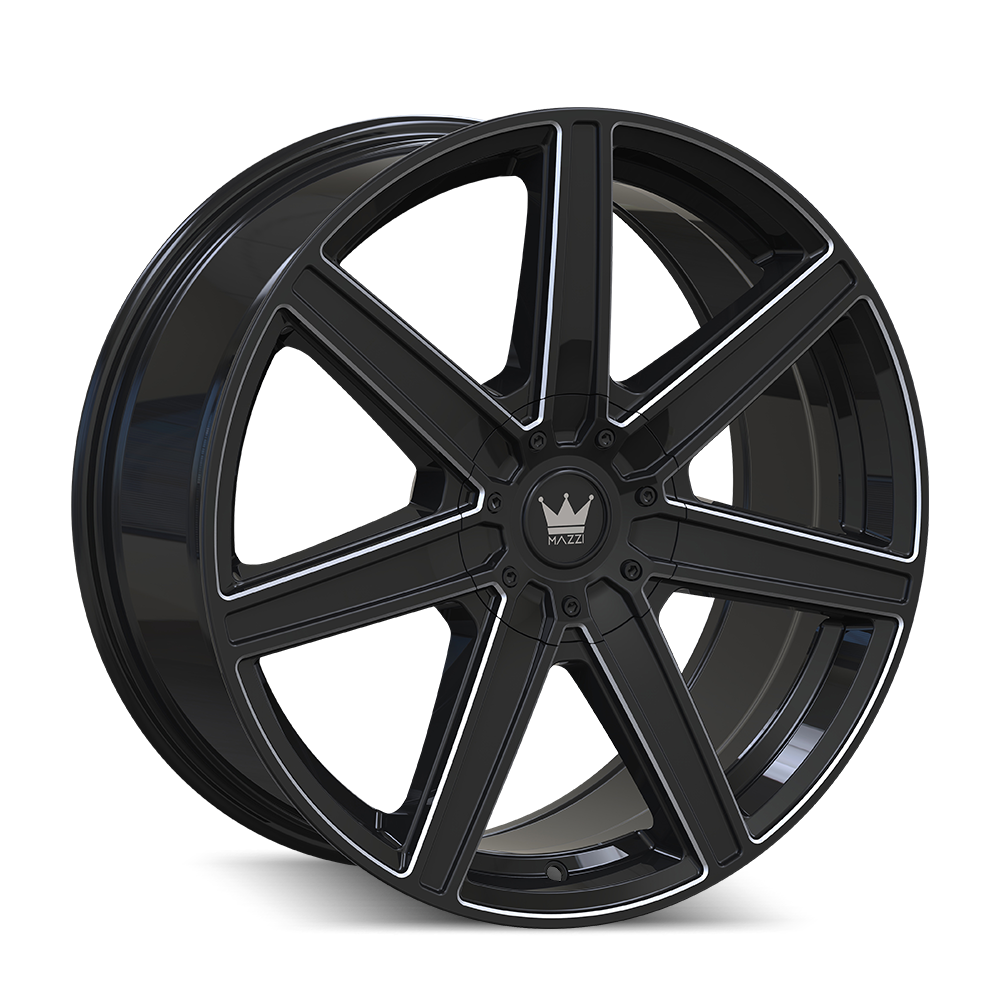 Mazzi 20"x8.5" Non-Chrome Gloss Black/Milled Custom Wheel ARSWCW3762809B