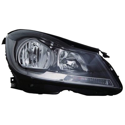 2013 mercedes c300 front passenger side replacement halogen headlight assembly lens and housing arswlmb2503186c