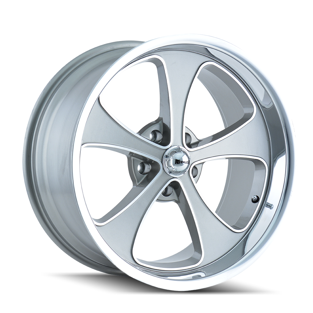 Ridler 20"x10" Non-Chrome Grey w/Machined Lip Custom Wheel ARSWCW6452161GP