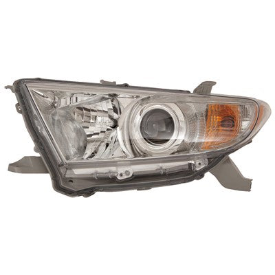 2012 toyota highlander front driver side replacement headlight assembly arswlto2502208c