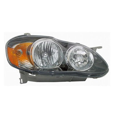 2007 toyota corolla front passenger side replacement headlight assembly arswlto2503154v