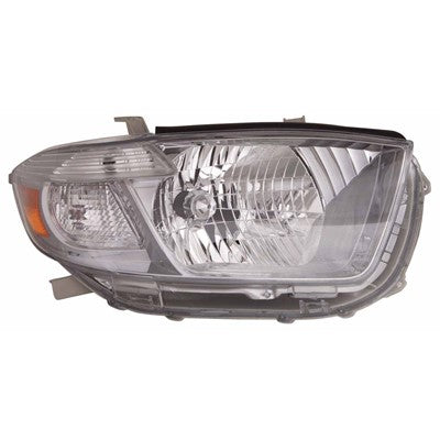 2008 toyota highlander front passenger side replacement headlight lens and housing arswlto2503177c