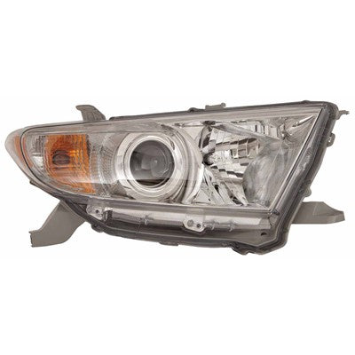 2013 toyota highlander front passenger side replacement headlight assembly arswlto2503208c