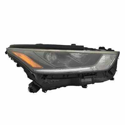 2021 toyota highlander front passenger side replacement led headlight assembly arswlto2503303