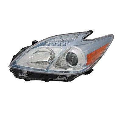 2011 toyota prius front driver side replacement halogen headlight lens and housing arswlto2518122v