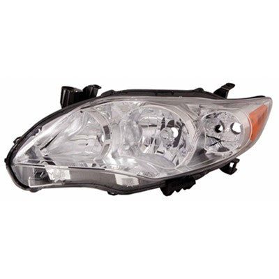 2011 toyota corolla front driver side replacement headlight lens and housing arswlto2518131v