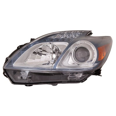 2013 toyota prius plug in front driver side replacement led headlight lens and housing arswlto2518136c