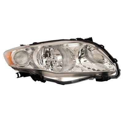 2009 toyota corolla front passenger side replacement headlight lens and housing arswlto2519116c