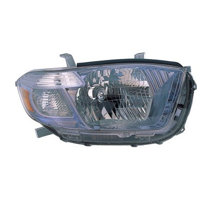 2009 toyota highlander front passenger side replacement headlight lens and housing arswlto2519117c