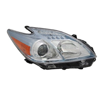 2011 toyota prius front passenger side replacement halogen headlight lens and housing arswlto2519122v