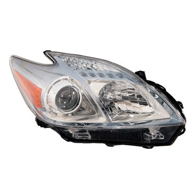 2011 toyota prius front passenger side replacement halogen headlight lens and housing arswlto2519122c