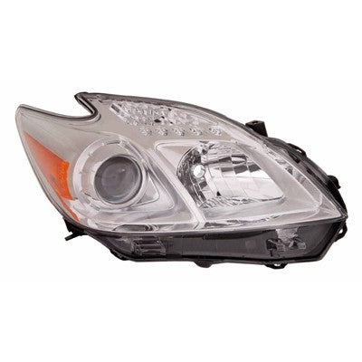 2014 toyota prius front passenger side replacement halogen headlight lens and housing arswlto2519134c