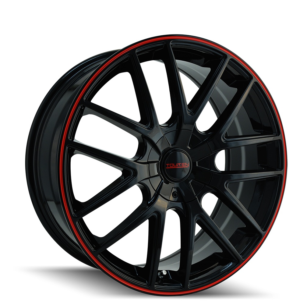 Touren 20"x8.5" Non-Chrome Black/Red Ring Custom Wheel ARSWCW32602804BR