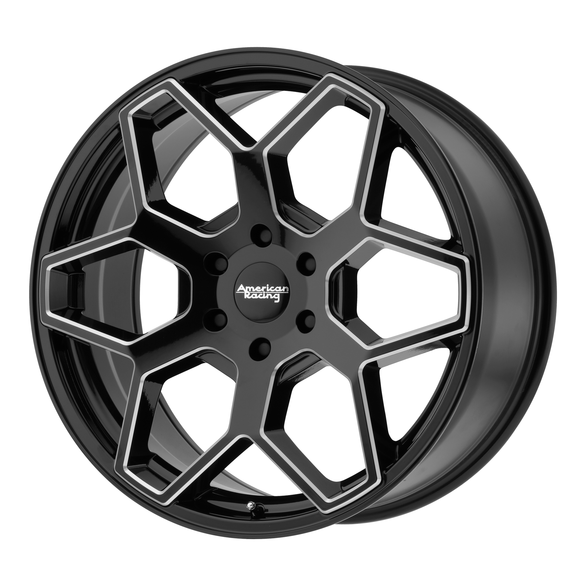 American Racing 22"x9" Non-Chrome Gloss Black Milled Custom Wheel ARSWCWAR91622968315