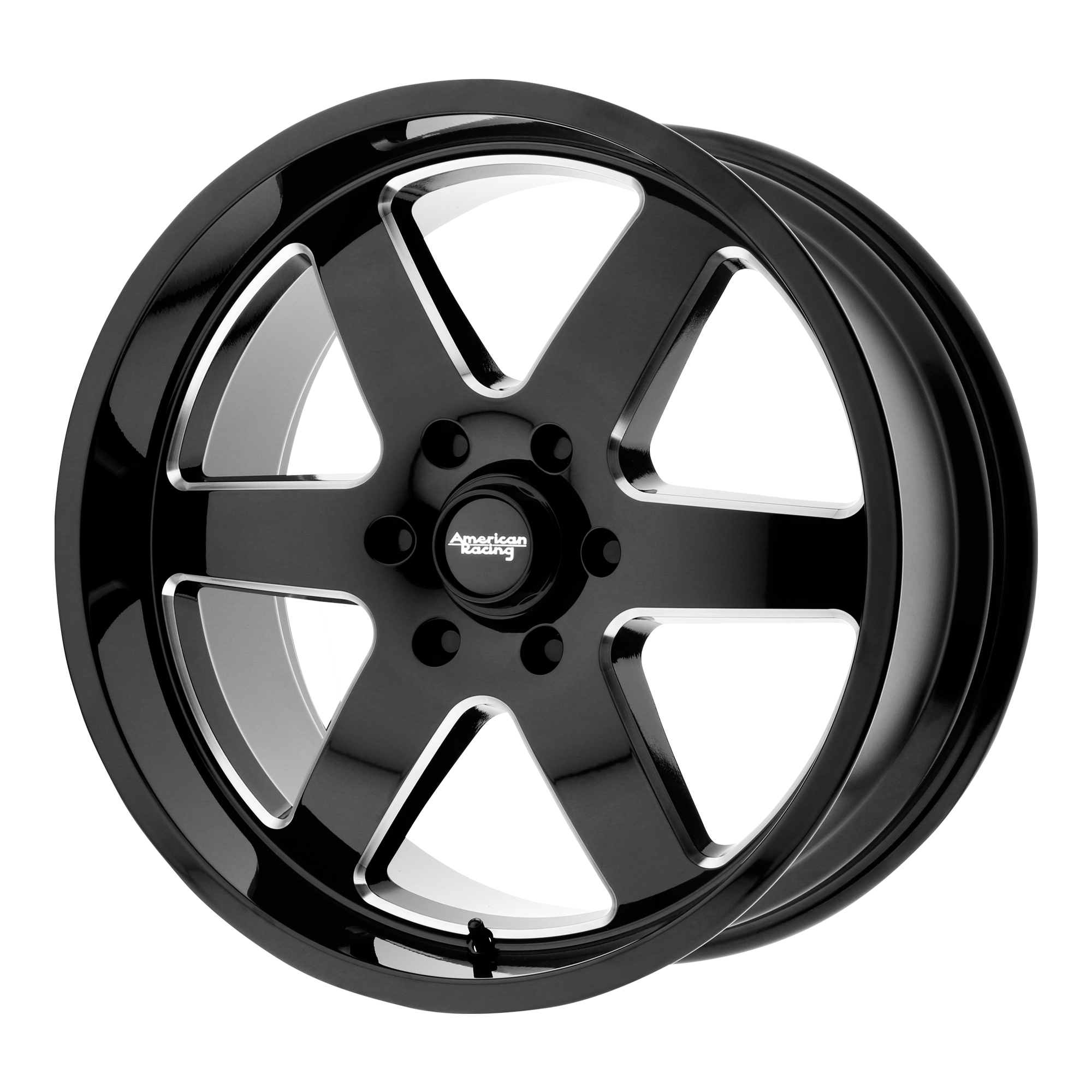 American Racing 20"x9" Non-Chrome Gloss Black Milled Custom Wheel ARSWCWAR92629080312