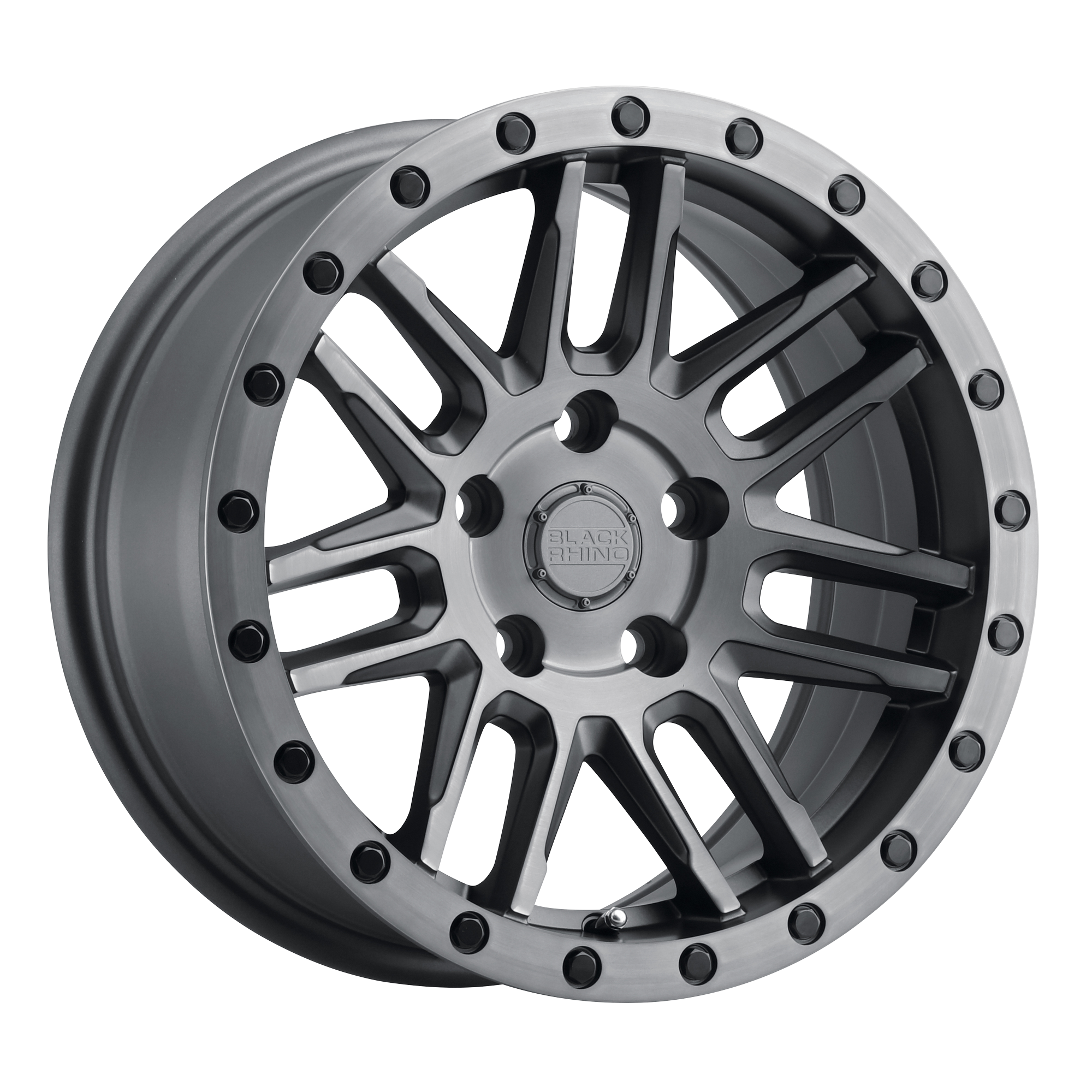 Black Rhino 15"x7" Non-Chrome Matte Brushed Gunmetal with Black Bolts Custom Wheel ARSWCW1570ACH155100G56