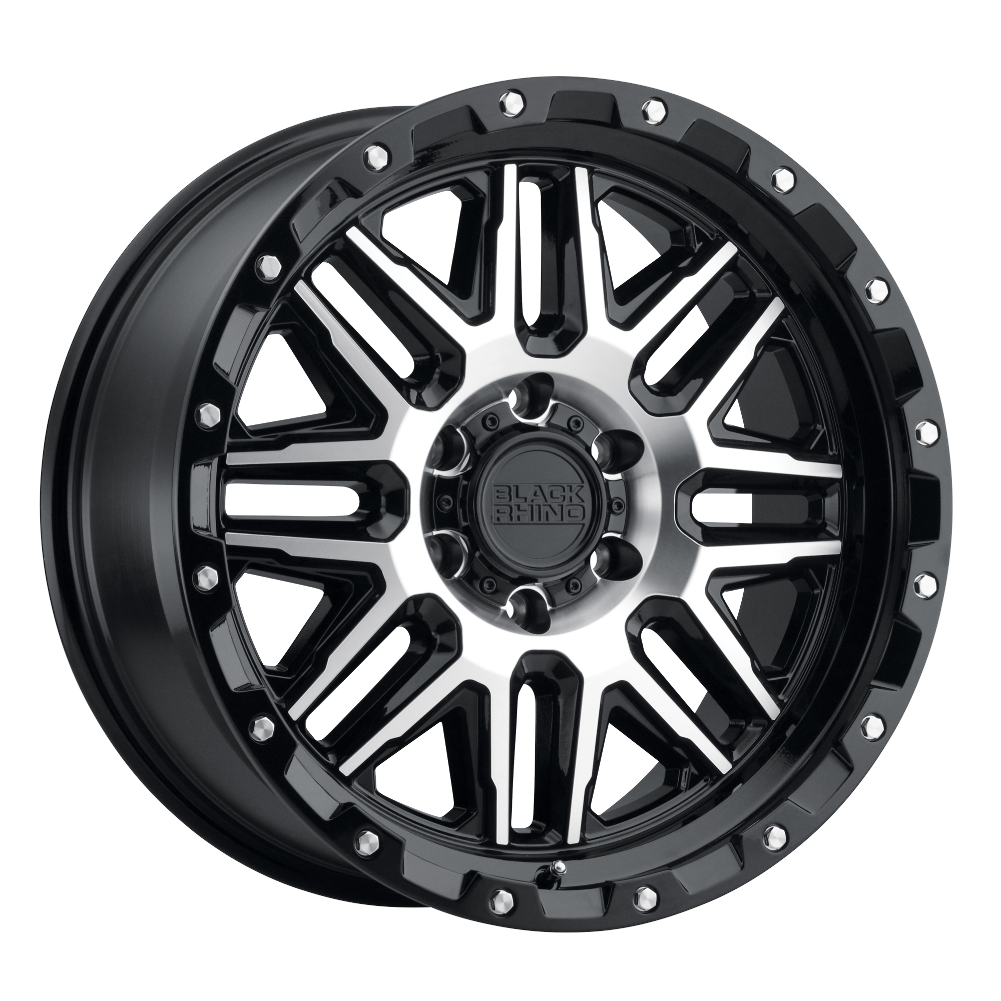 Black Rhino 20"x9" Non-Chrome Gloss Black with Machined Face and Stainless Bolts Custom Wheel ARSWCW2090ALA068165B22