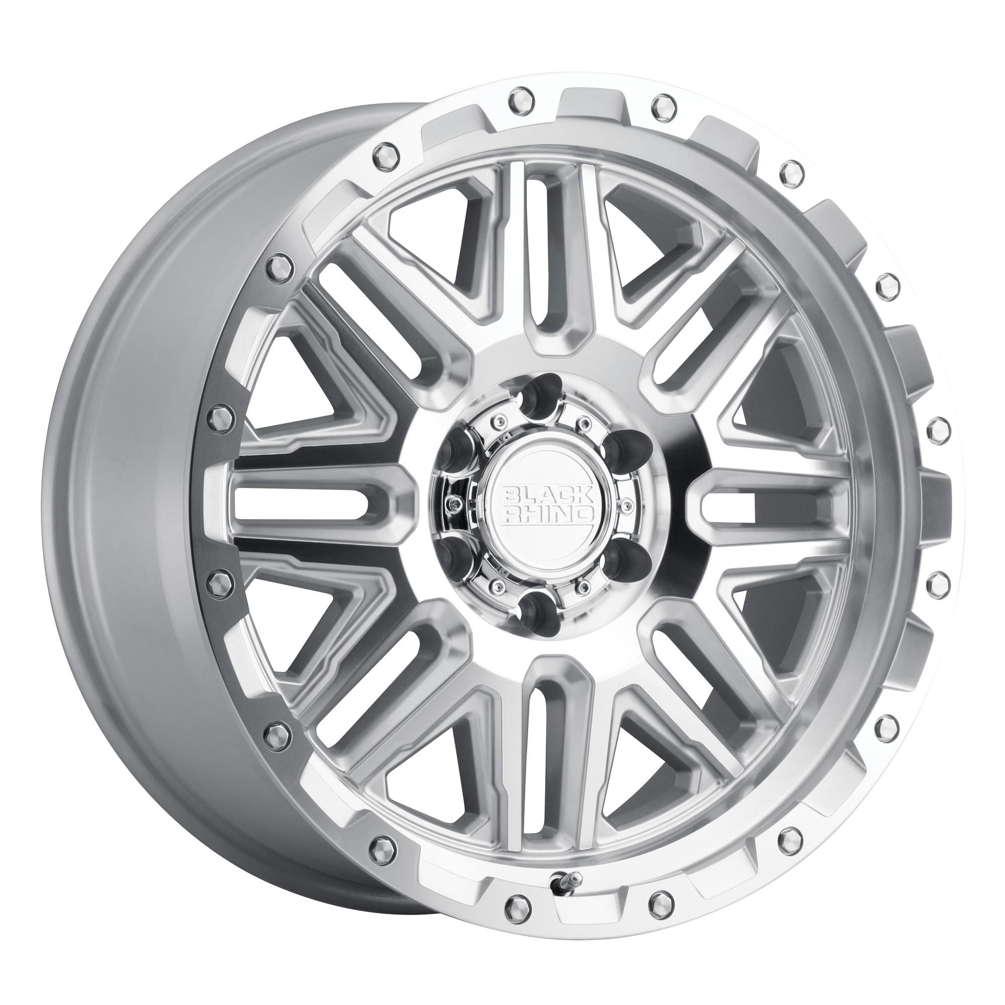 Black Rhino 17"x9" Non-Chrome Silver with Mirror Face and Stainless Bolts Custom Wheel ARSWCW1790ALA126140S12