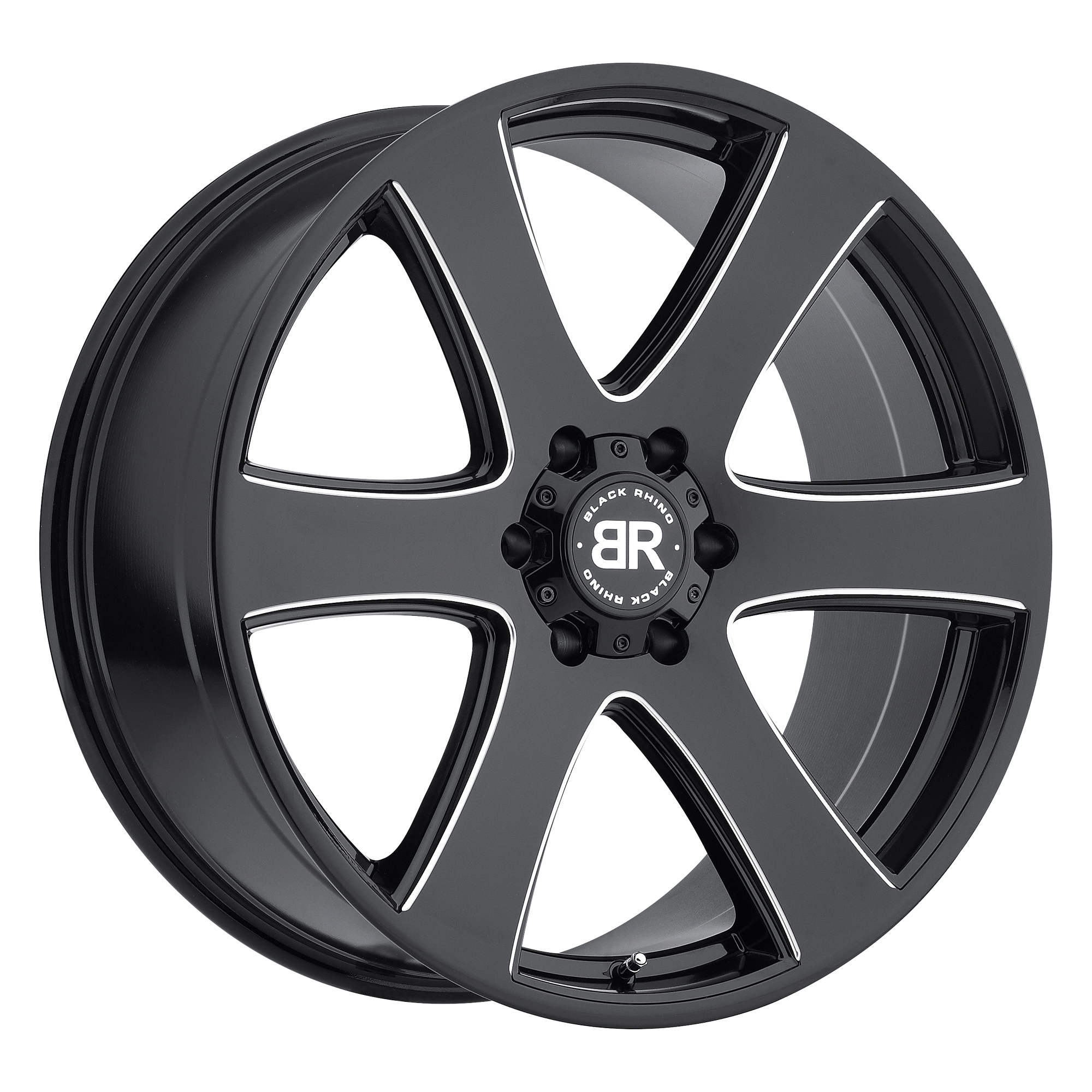 Black Rhino 20"x8.5" Non-Chrome Gloss Black With Milled Spokes Custom Wheel ARSWCW2085HAK456140B12