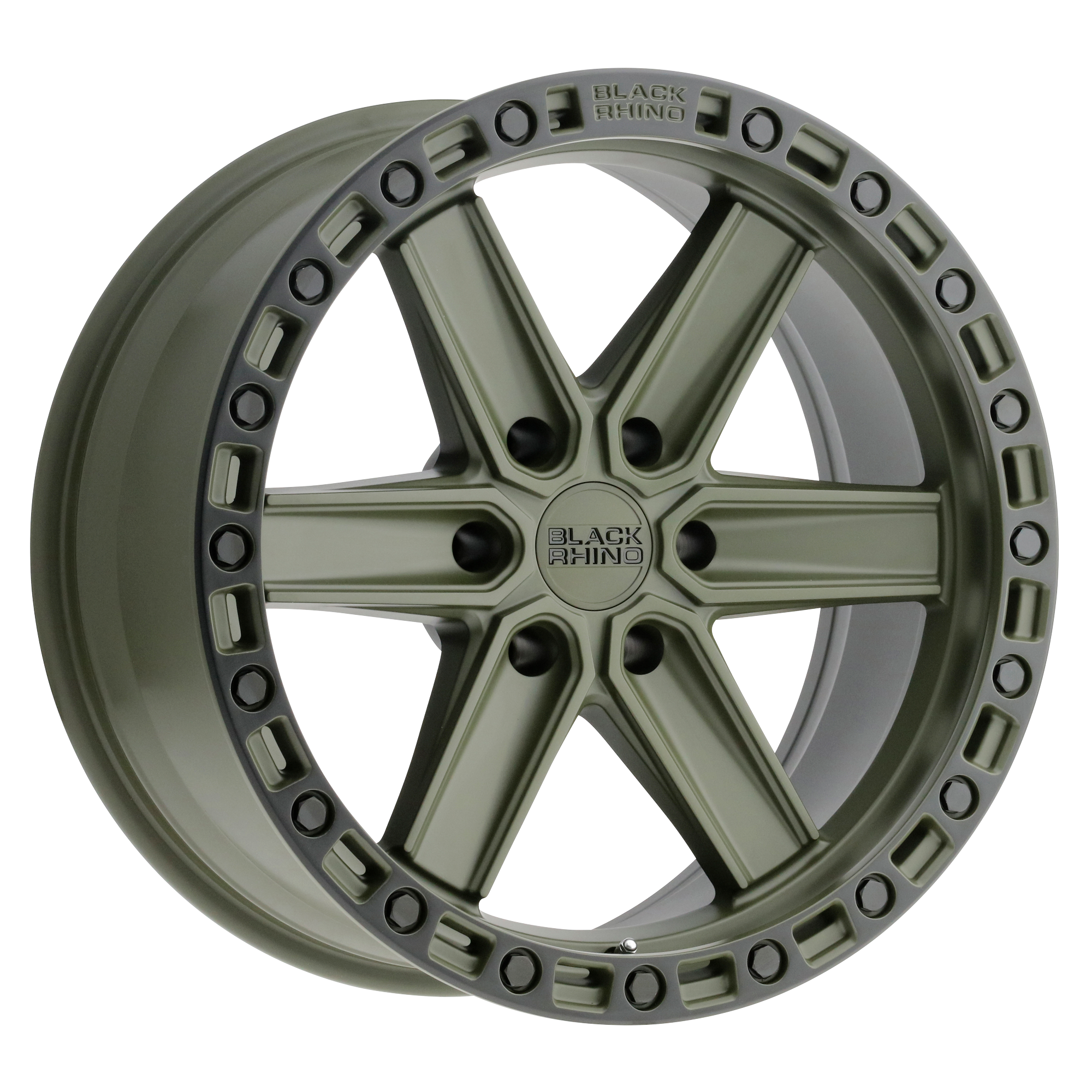 Black Rhino 17"x9" Non-Chrome Olive Drab Green with Black Ring Custom Wheel ARSWCW1790HDS26140N12