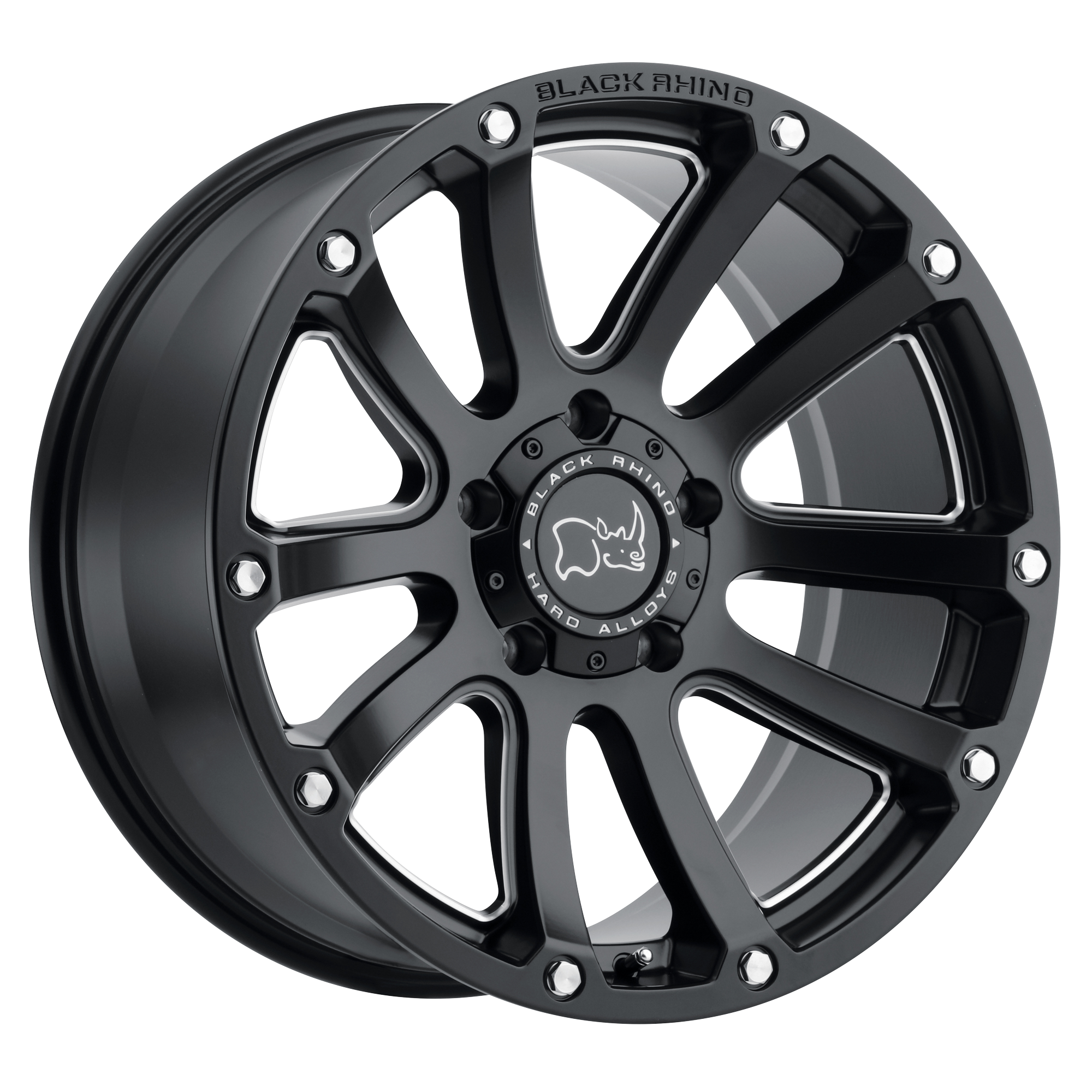 Black Rhino 17"x9.5" Non-Chrome Matte Black with Milled Spokes Custom Wheel ARSWCW1795HLD005140M78