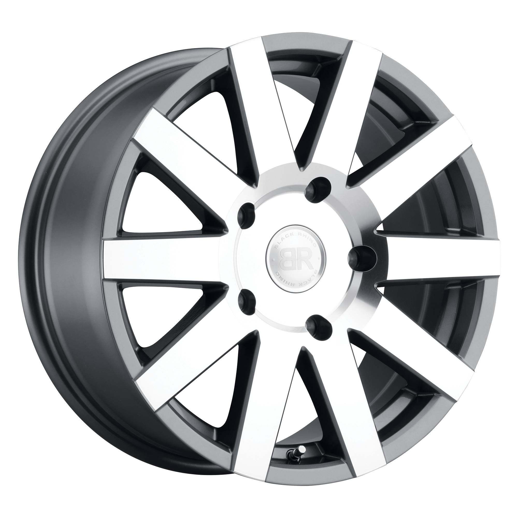 Black Rhino 18"x8" Non-Chrome Gloss Gunmetal with Mirror Cut Face Custom Wheel ARSWCW1880JRN486130G84